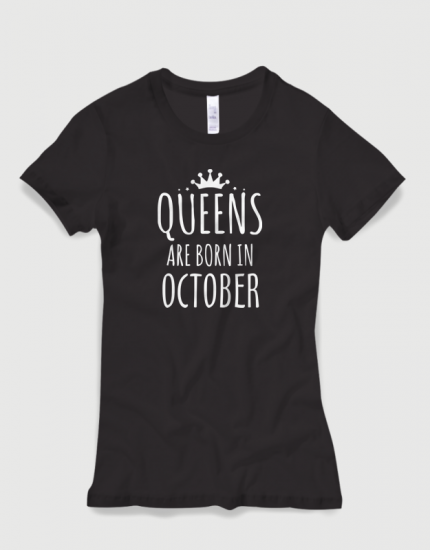 Μπλουζάκι με στάμπα Queens are born in October