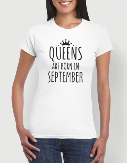 Μπλουζάκι με στάμπα Queens are born in September