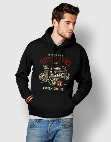 Hoodied φούτερ με στάμπα Hotrod rebel