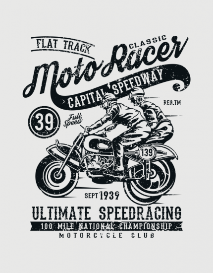 Μπλουζάκι με στάμπα Moto Racer