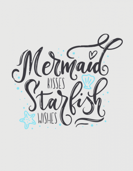 Μπλουζάκι με τύπωμα Mermaid Kisses Starfish Wishes