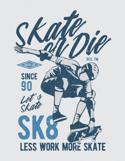 Μπλουζάκι με τύπωμα Skate or Die