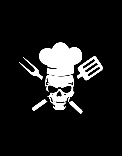 Ποδιά Μαγειρικής με τύπωμα Chef skull