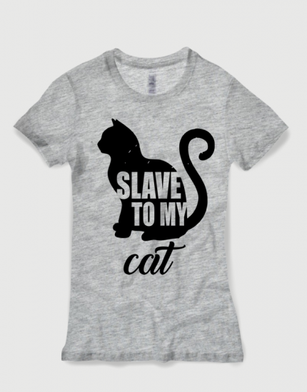 Μπλουζάκι με τύπωμα Slave to my cat