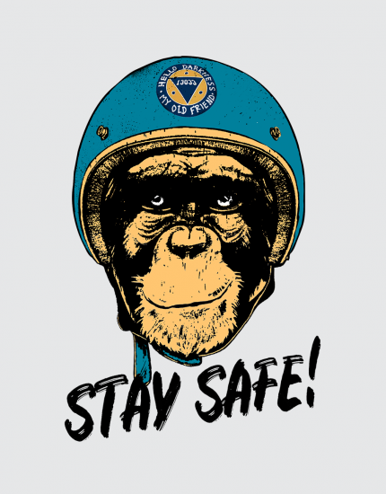 Hoodie με τύπωμα Stay Safe Monkey 