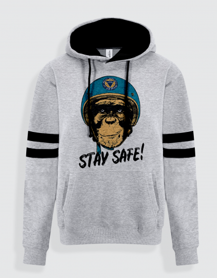Hoodie με τύπωμα Stay Safe Monkey 