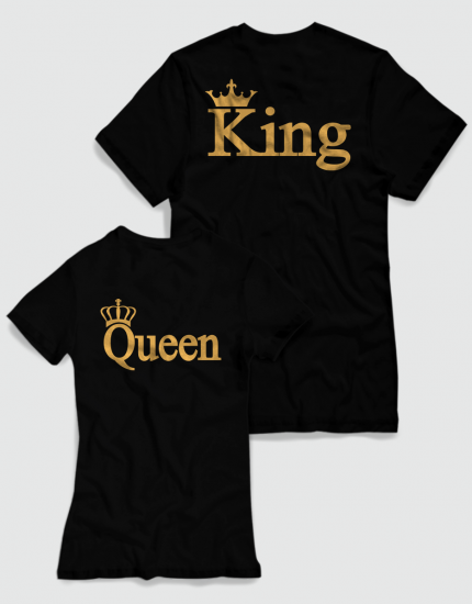 Μπλουζάκια με στάμπα King - Queen 