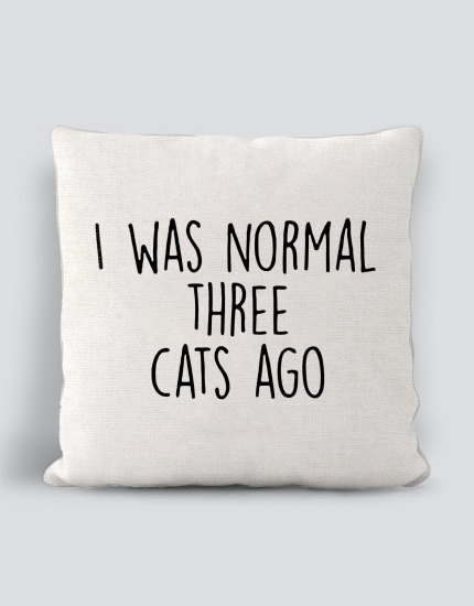 Μαξιλάρι με τύπωμα I was normal three cats ago