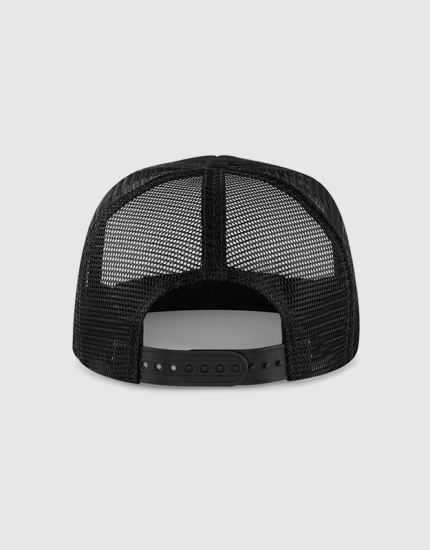 Καπέλο μαύρο Trucker Beechfield με στάμπα Against modern football