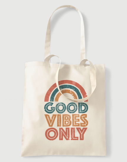 Υφασμάτινη τσάντα με στάμπα Good Vibes Only