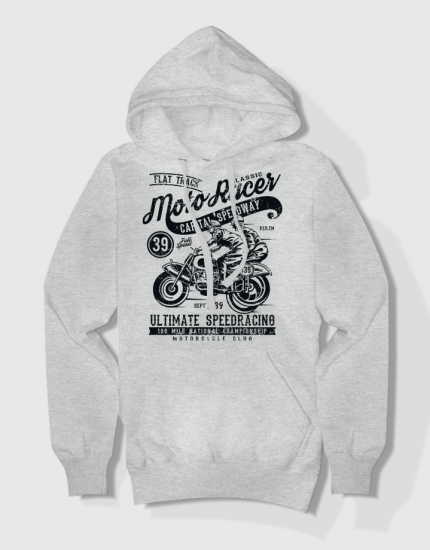 Hoodied φούτερ με στάμπα Moto Racer