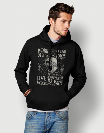 Hoodied φούτερ με στάμπα Born to race