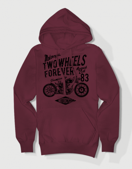 Hoodied φούτερ με στάμπα Two wheels forever