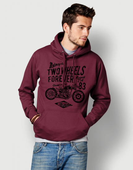 Hoodied φούτερ με στάμπα Two wheels forever
