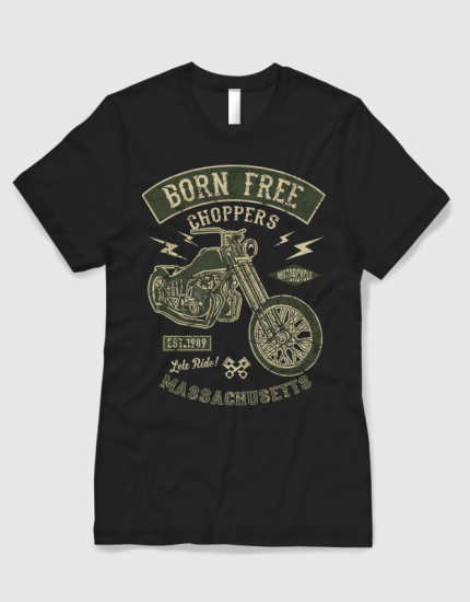 Μπλουζάκι με στάμπα Born Free Choppers