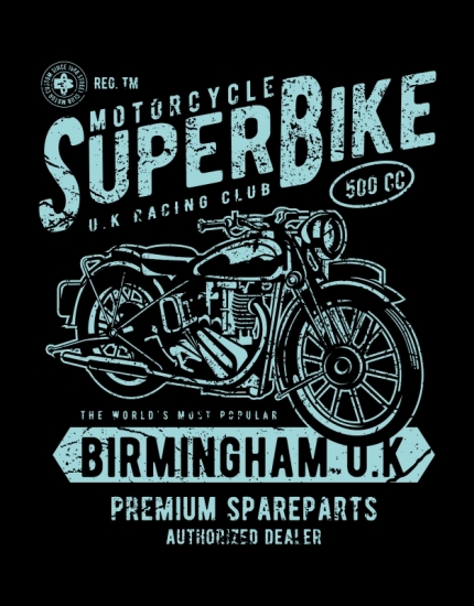 Hoodied φούτερ με στάμπα Super Bike