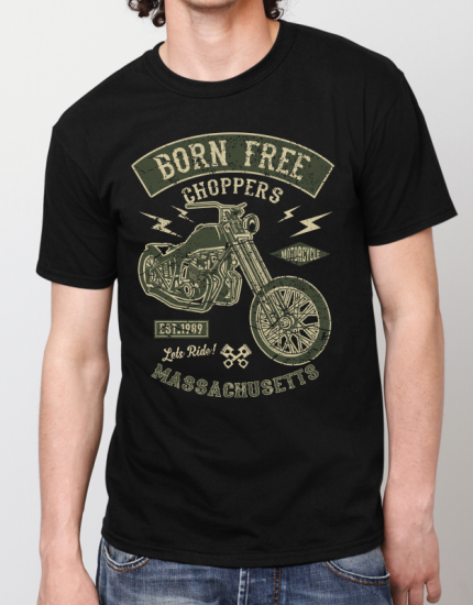 Μπλουζάκι με στάμπα Born Free Choppers