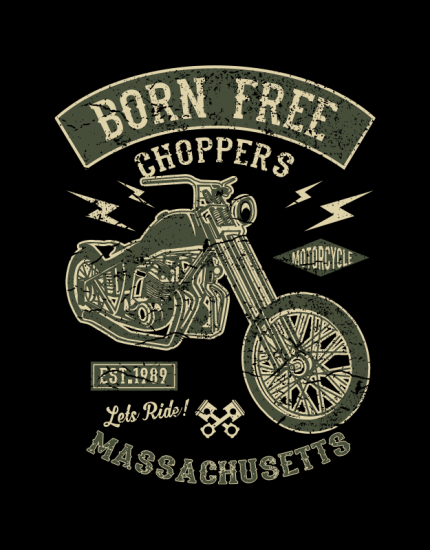Μπλουζάκι με στάμπα Born Free Choppers