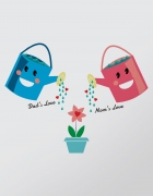 Μπλουζάκια με τύπωμα Family Flowers