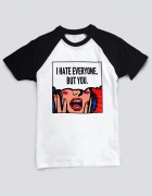 Μπλουζάκι baseball με τύπωμα I hate everyone