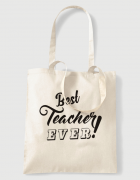 Υφασμάτινη τσάντα με στάμπα Best teacher ever