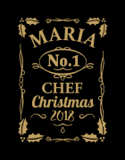 Μαύρη ποδιά με εκτύπωση No1 Christmas Chef