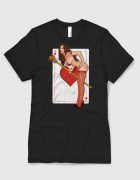 ανδρικό t-shirt μαύρο με στάμπα Queen of hearts
