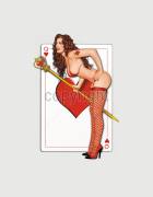 ανδρικό t-shirt μαύρο με στάμπα Queen of hearts