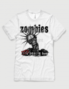 ανδρικό t-shirt  λευκό με στάμπα Zombies were humans too