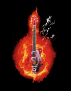 Μπλουζάκι με τύπωμα Guitar Fire
