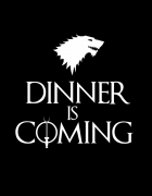 Ποδιά μαγειρικής με εκτύπωση Dinner is coming
