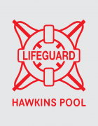 Μπλουζάκι crop top με τύπωμα Hawkins Pool