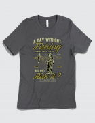 Μπλουζάκι με τύπωμα A day without fishing