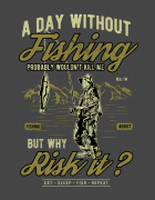 Μπλουζάκι με τύπωμα A day without fishing