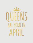 λευκό παιδικό μπλουζάκι με στάμπα Queens are born in April