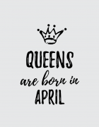Μπλουζάκι με τύπωμα Queens are born in April