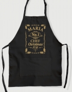 Μαύρη ποδιά με εκτύπωση No1 Christmas Chef