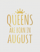λευκό παιδικό μπλουζάκι με στάμπα Queen are born in August