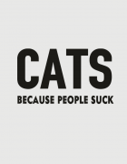 Μπλουζάκι με τύπωμα Cats because people suck