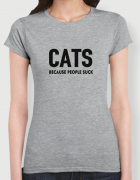 Μπλουζάκι με τύπωμα Cats because people suck