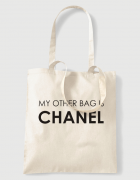 Υφασμάτινη τσάντα με στάμπα Chanel