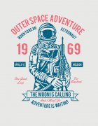 Hoodied φούτερ με στάμπα Outer space adventure