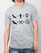 ανδρικό t-shirt sport grey με στάμπα Don't eat the bat