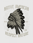 Hoodied φούτερ με στάμπα Native American