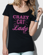 Μπλουζάκι με στάμπα Crazy Cat Lady