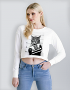 Girlie Cropped Sweat με στάμπα Έριξα κάτω το δέντρο