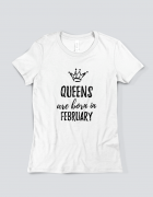 Μπλουζάκι με τύπωμα Queens are born in February