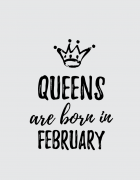 Μπλουζάκι με τύπωμα Queens are born in February