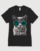 Μπλουζάκι με στάμπα Smoking Cat