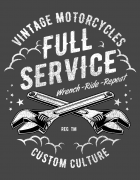 Μπλουζάκι με τύπωμα Vintage Motorcycles - Full Service